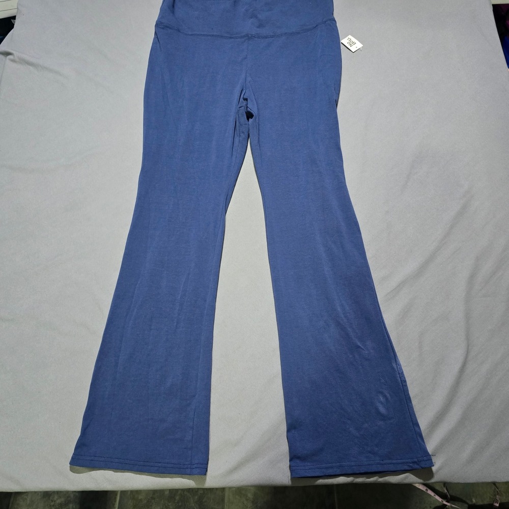 No Boundaries Flare Yoga Pants Womens XXL 20 Navy Blue High Waisted Cotton Blend